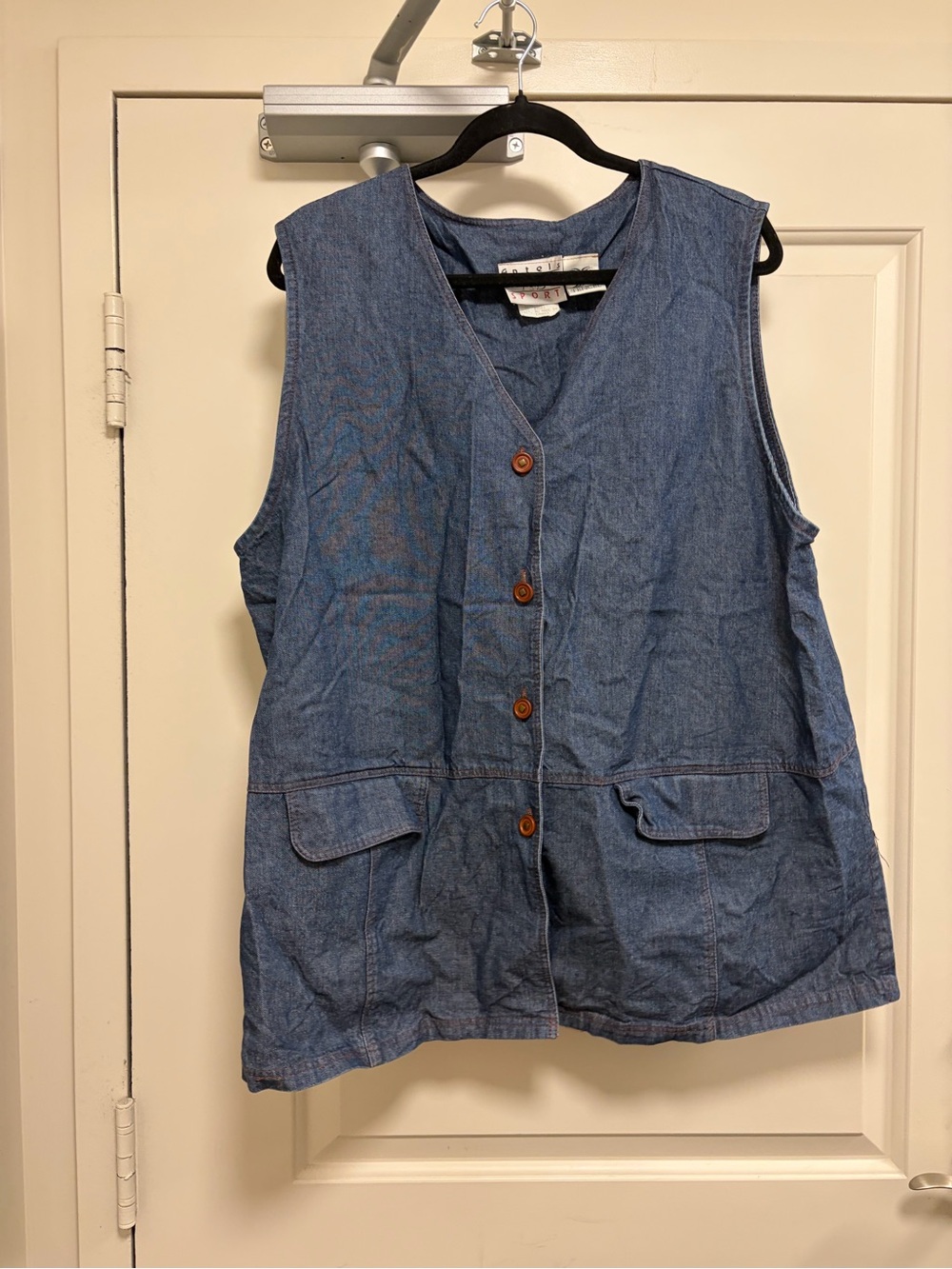 Vintage Blue Denim Button-Front Vest